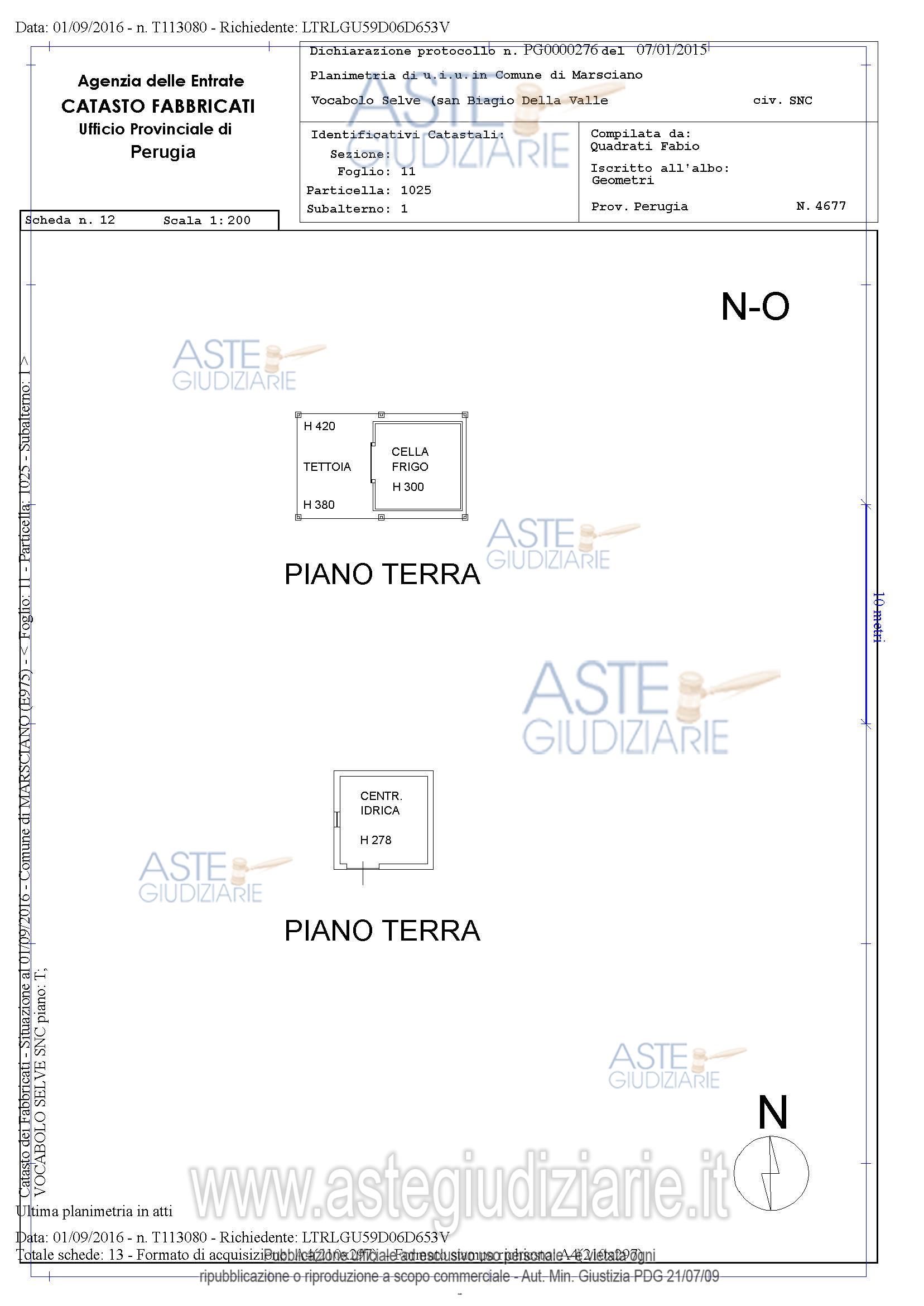 Planimetria del bene