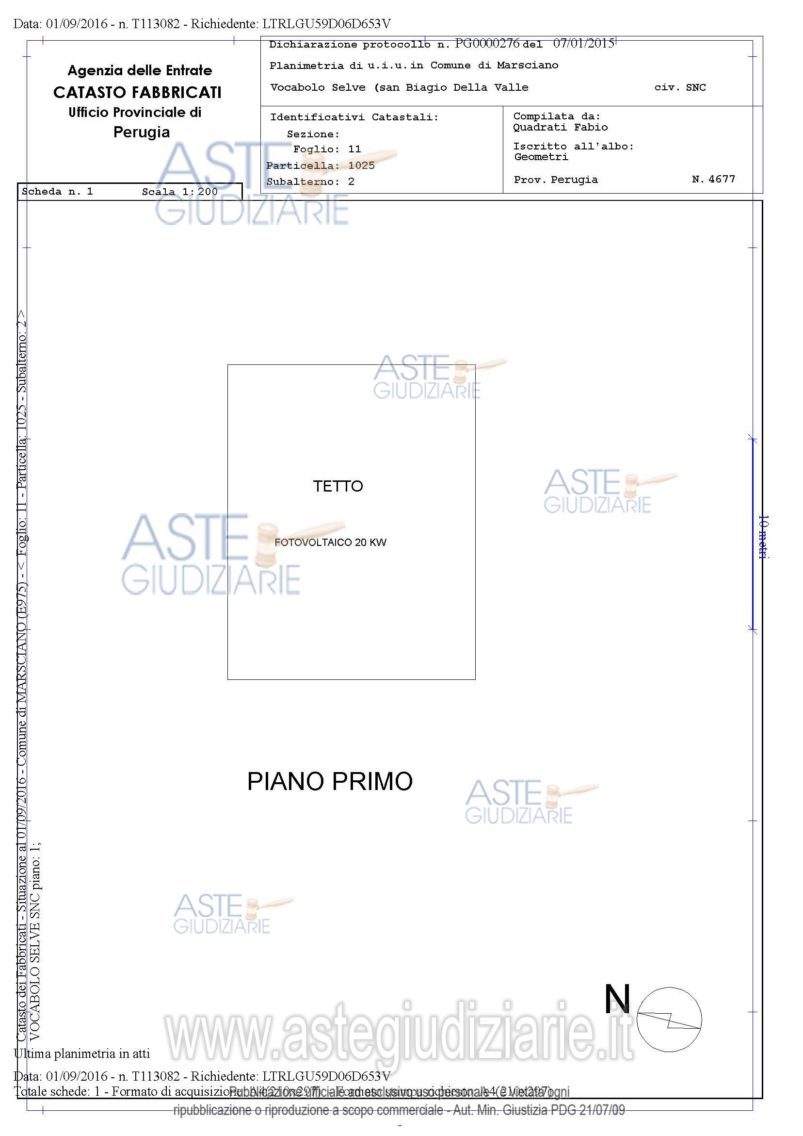 Planimetria del bene