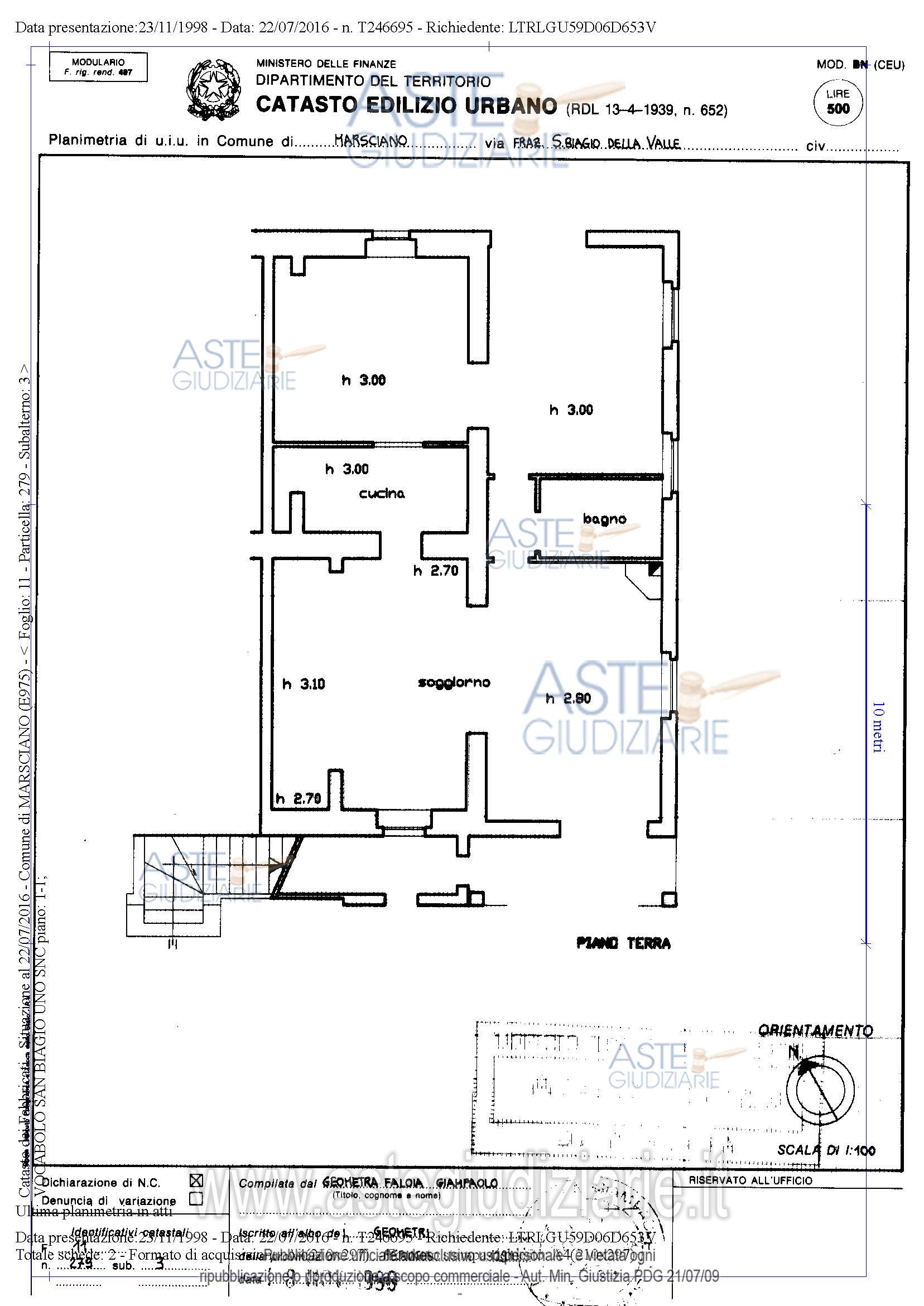 Planimetria del bene