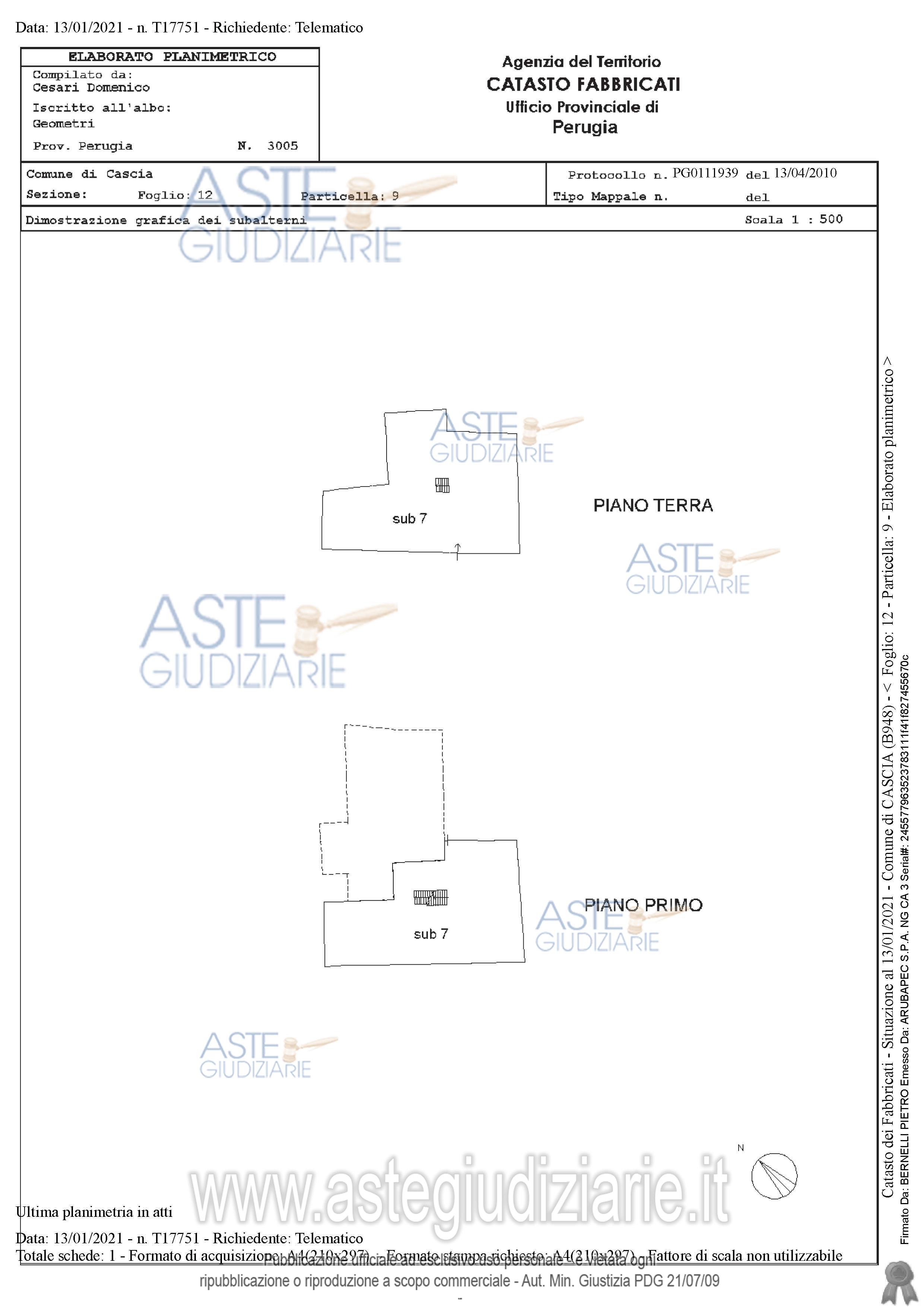 Planimetria del bene