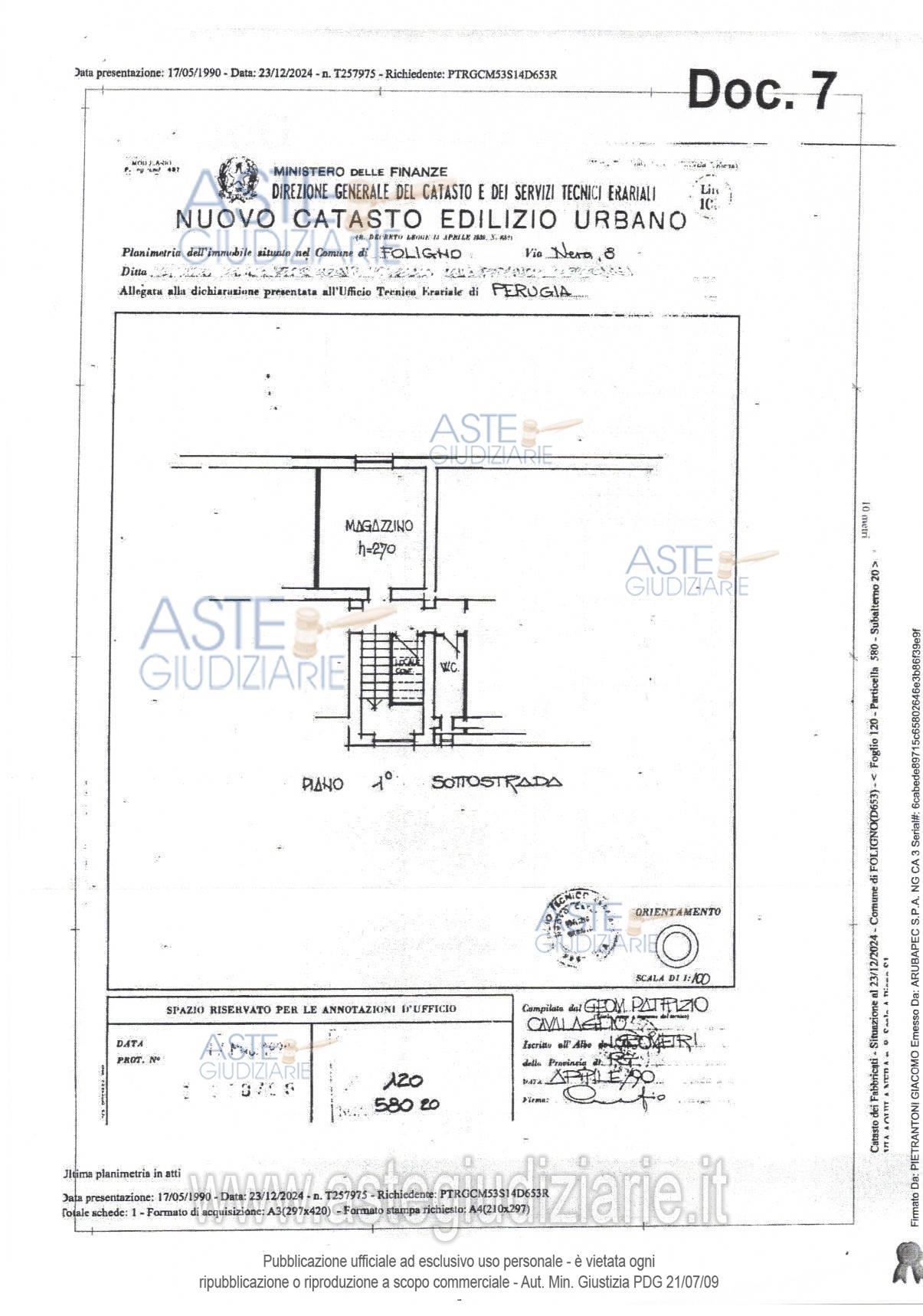 Planimetria del bene