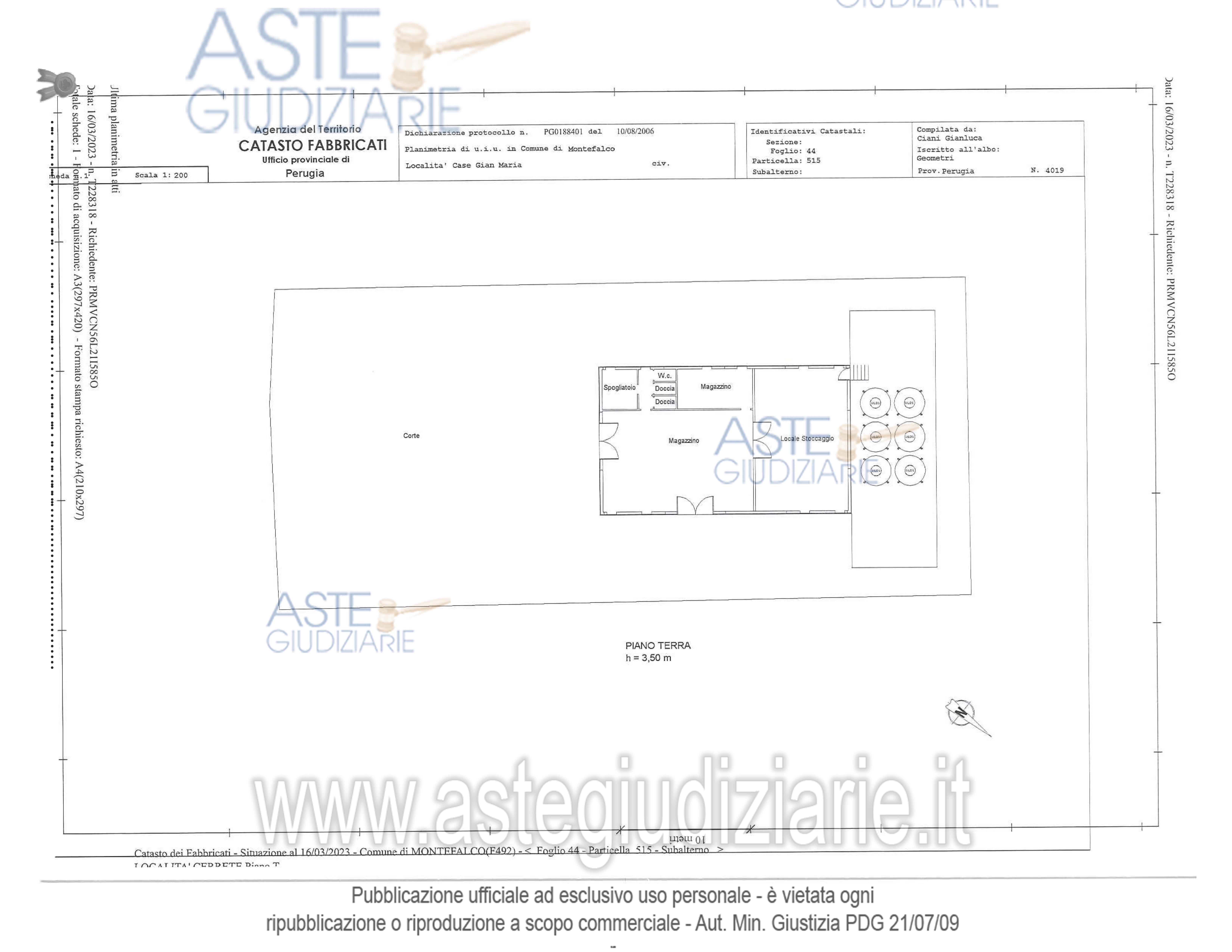 Planimetria del bene