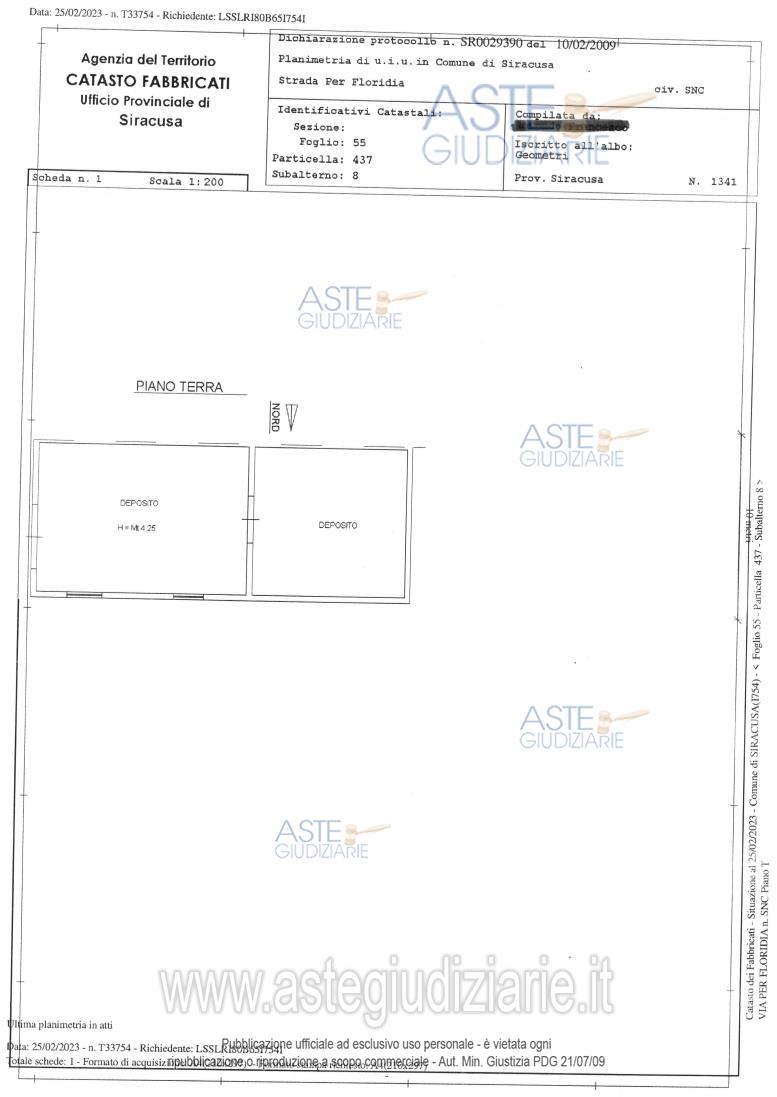 Planimetria del bene