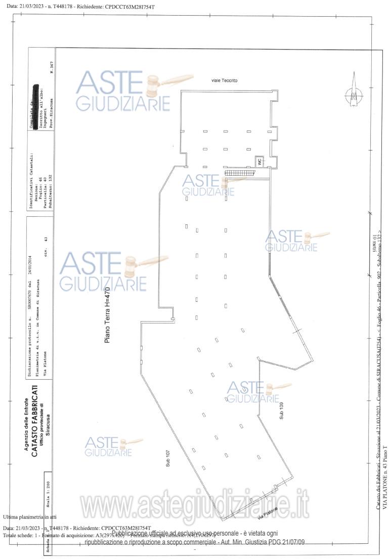 Planimetria del bene