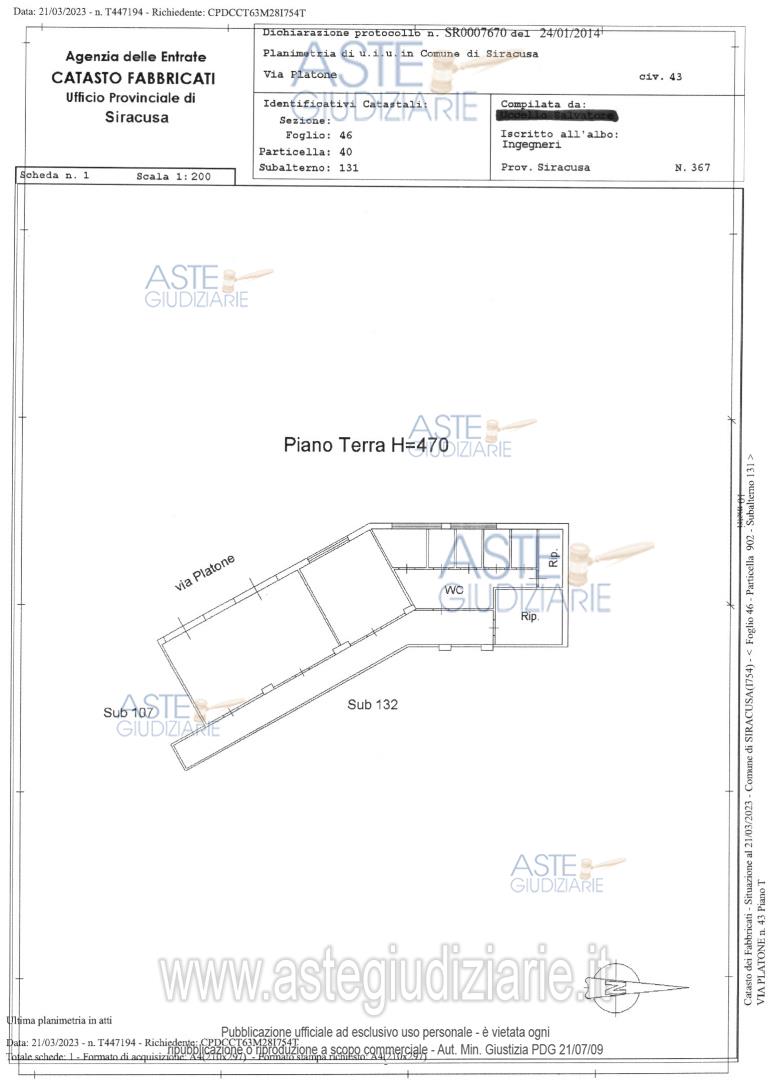 Planimetria del bene