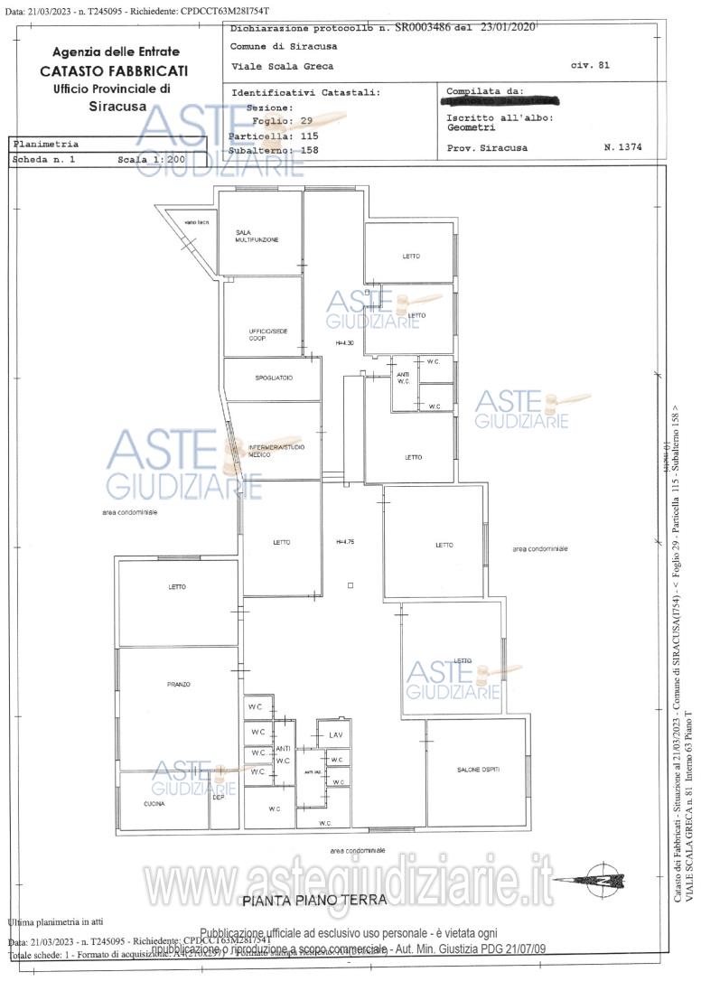 Planimetria del bene