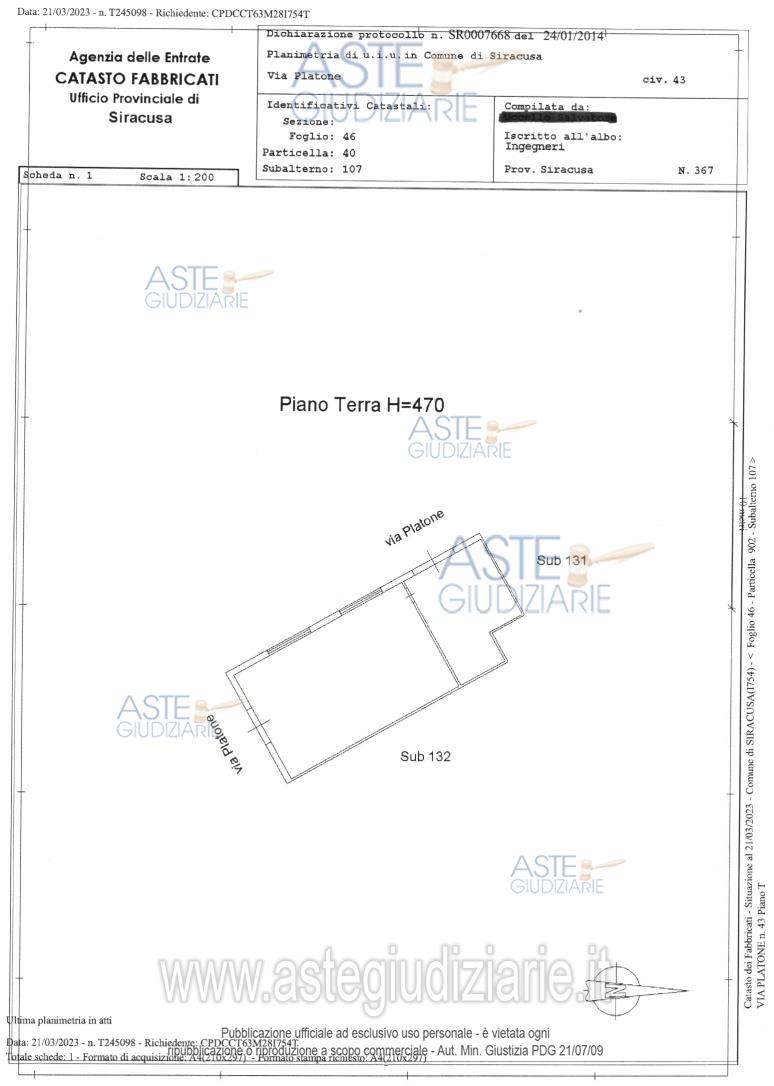 Planimetria del bene