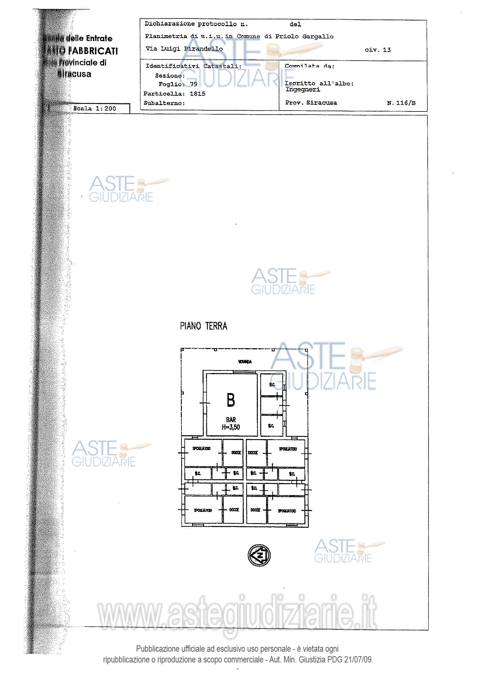 Planimetria del bene