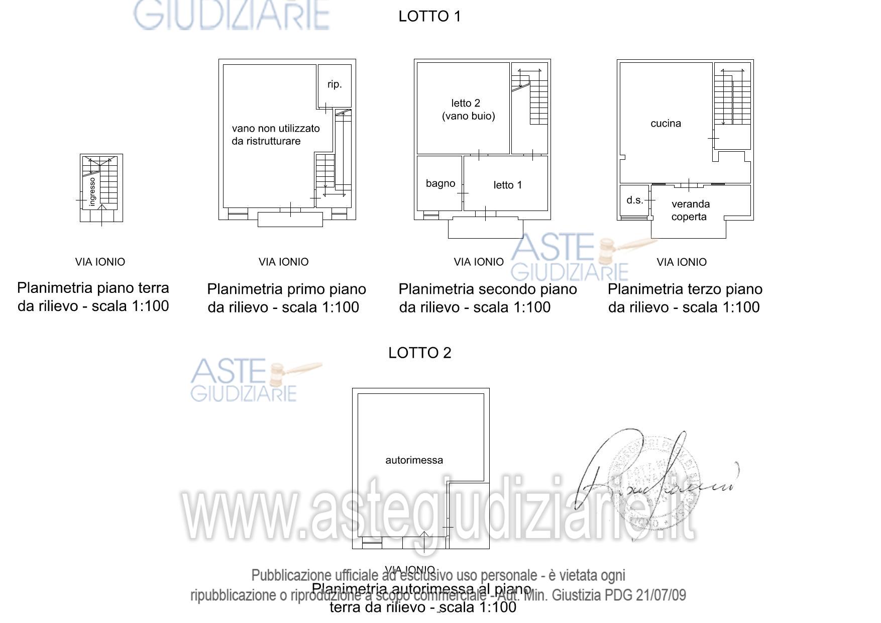 Planimetria del bene