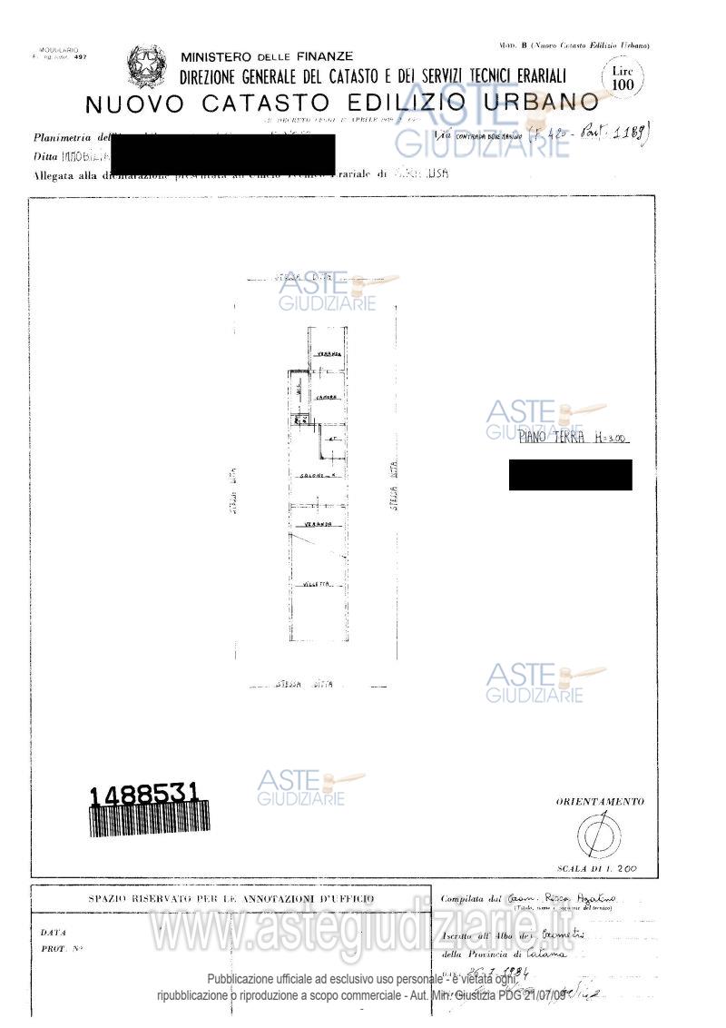 Planimetria del bene