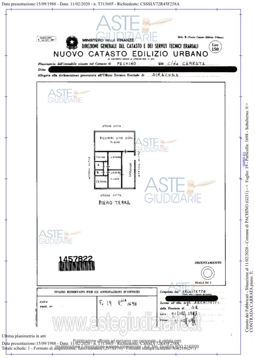 Planimetria del bene
