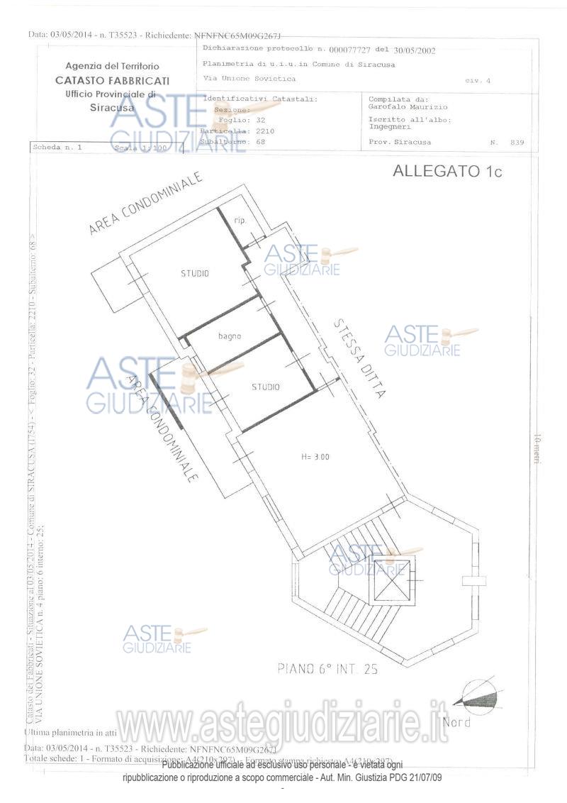 Planimetria del bene