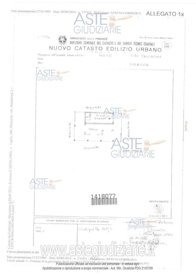 Planimetria del bene