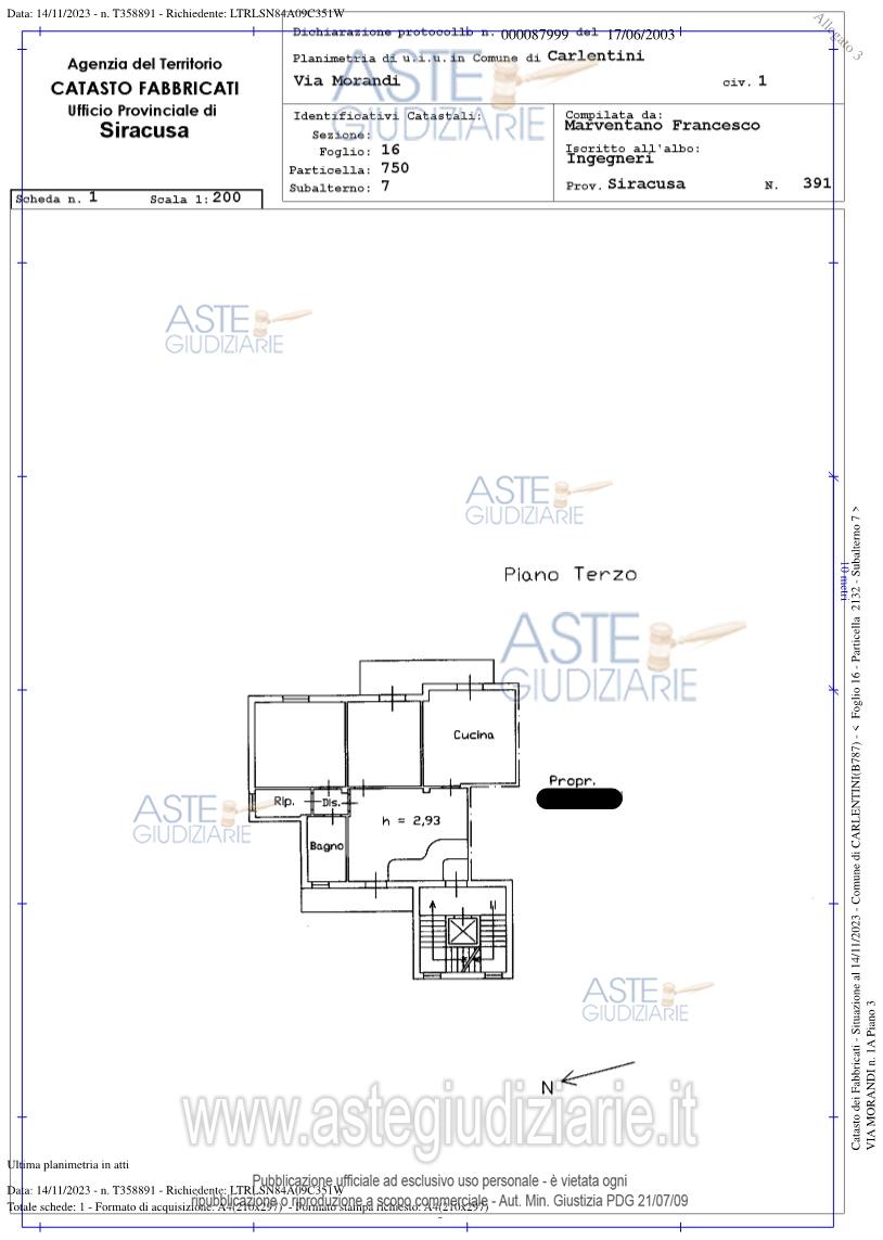 Planimetria del bene