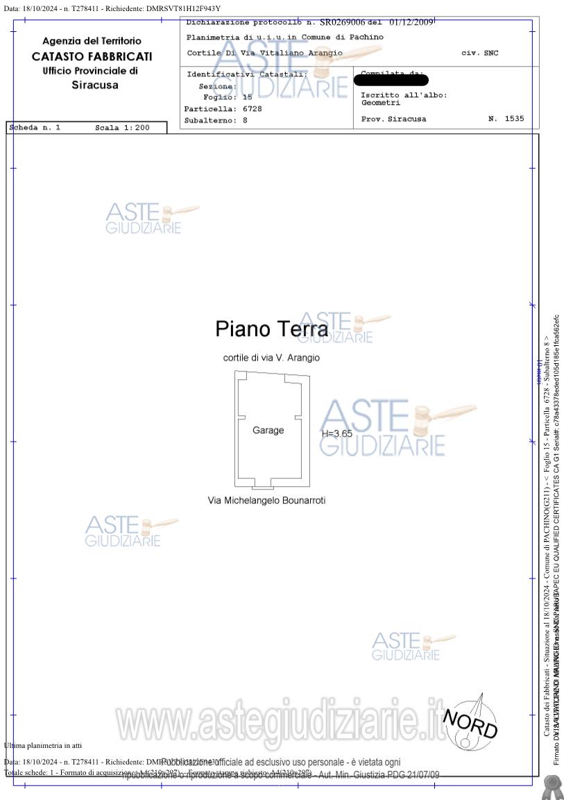 Planimetria del bene