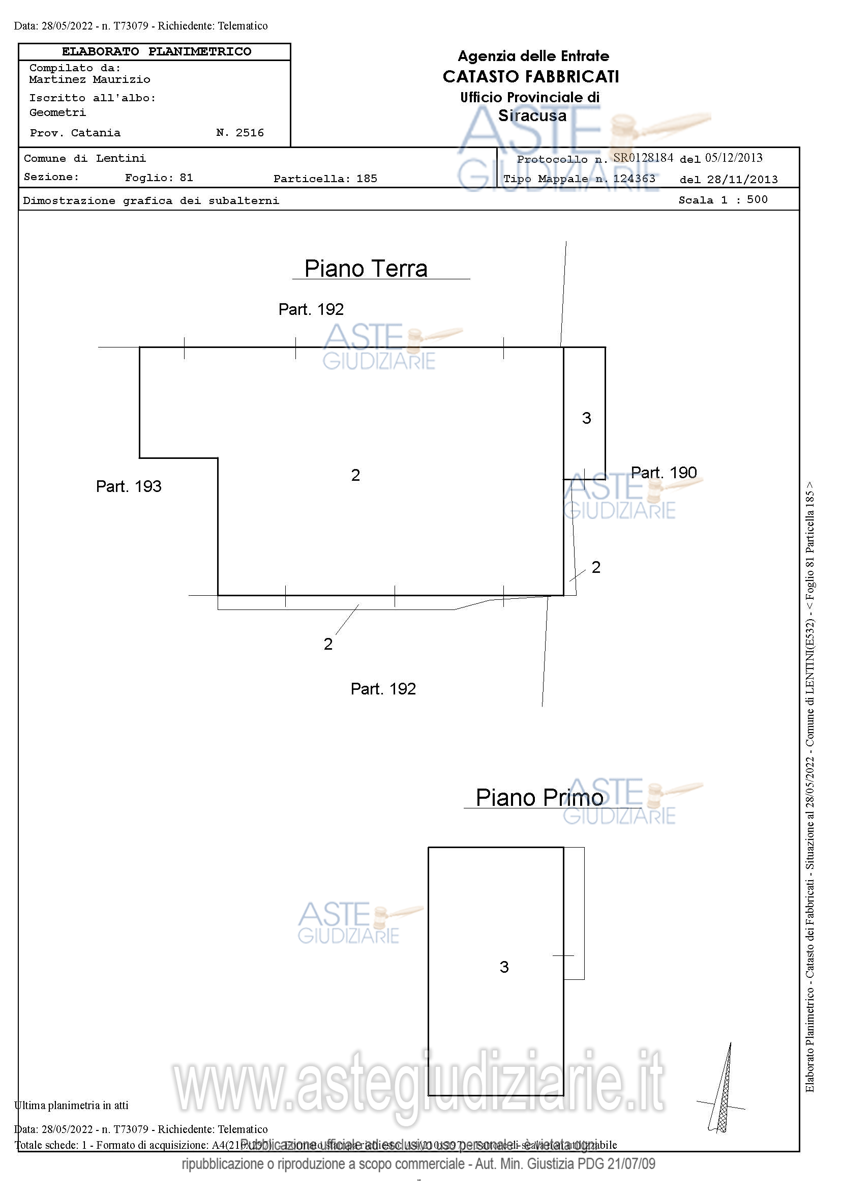 Planimetria del bene