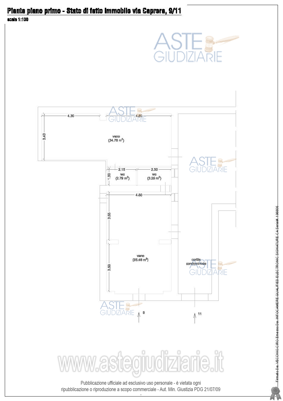 Planimetria del bene