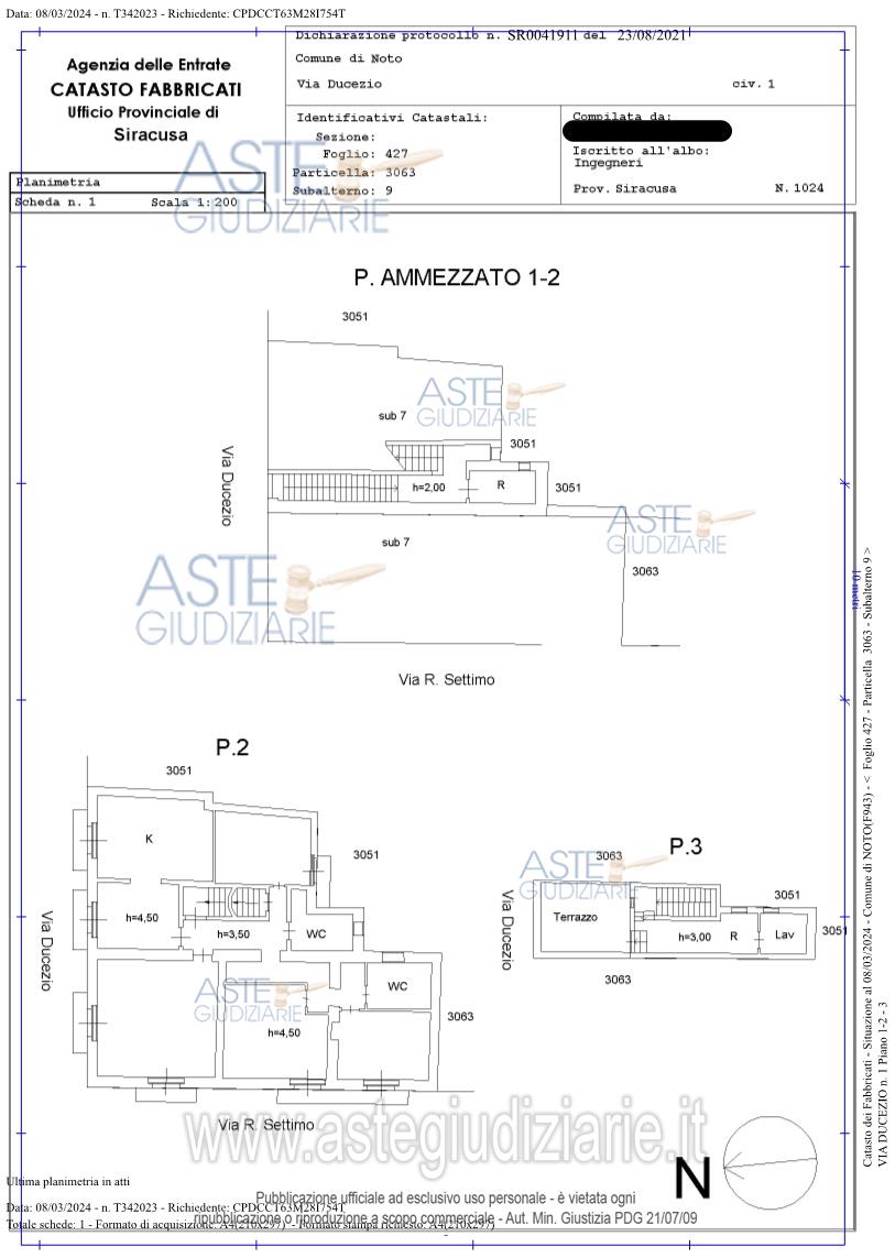 Planimetria del bene