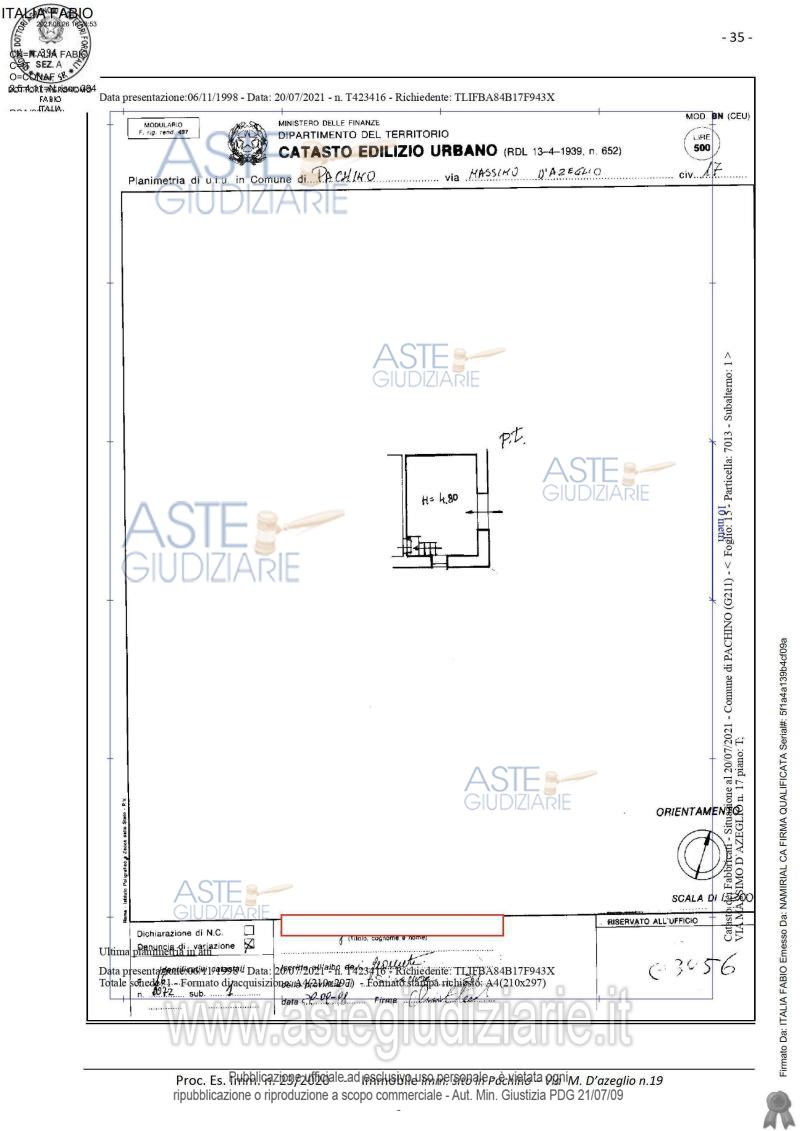 Planimetria del bene