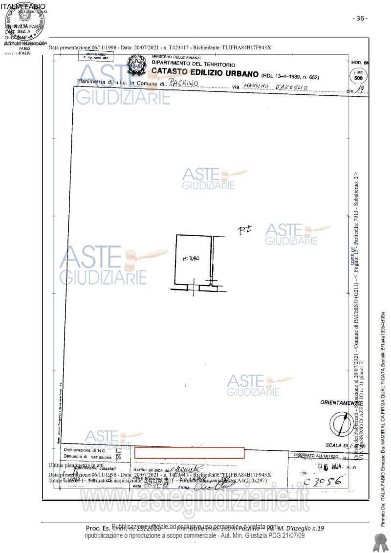 Planimetria del bene