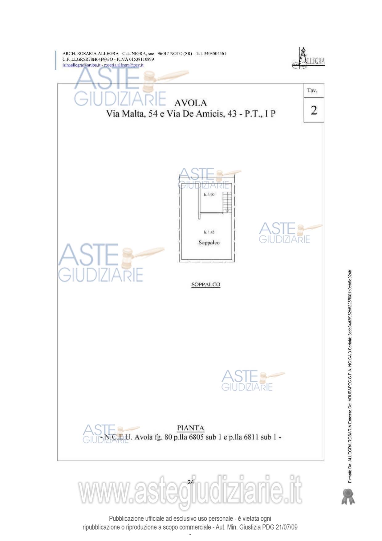 Planimetria del bene