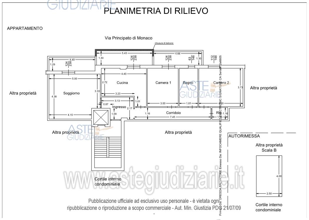 Planimetria del bene