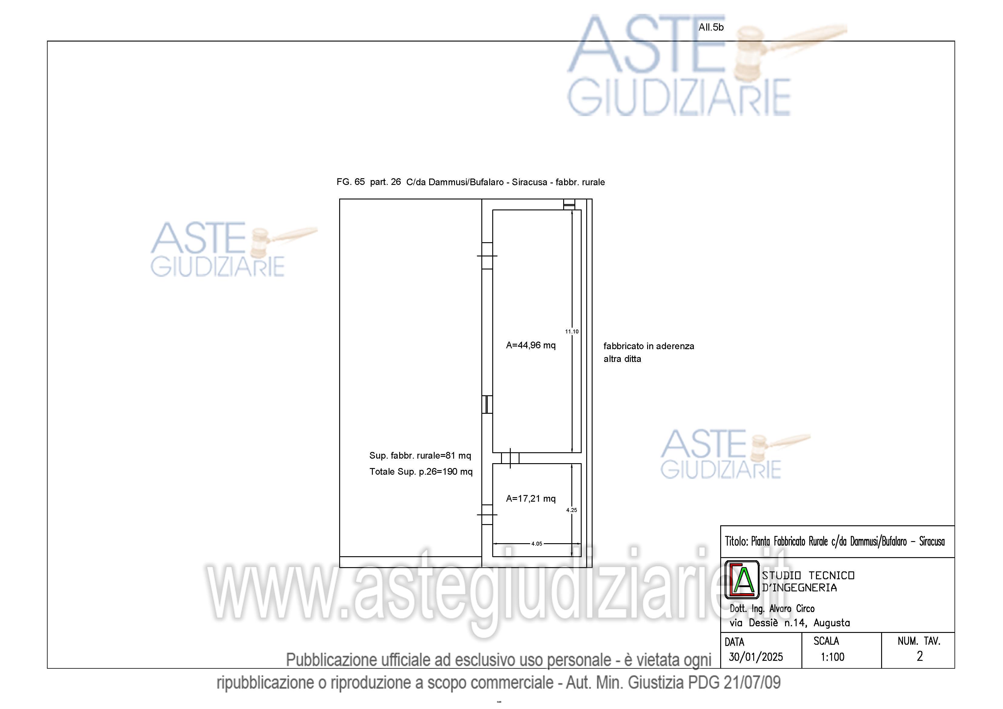 Planimetria del bene