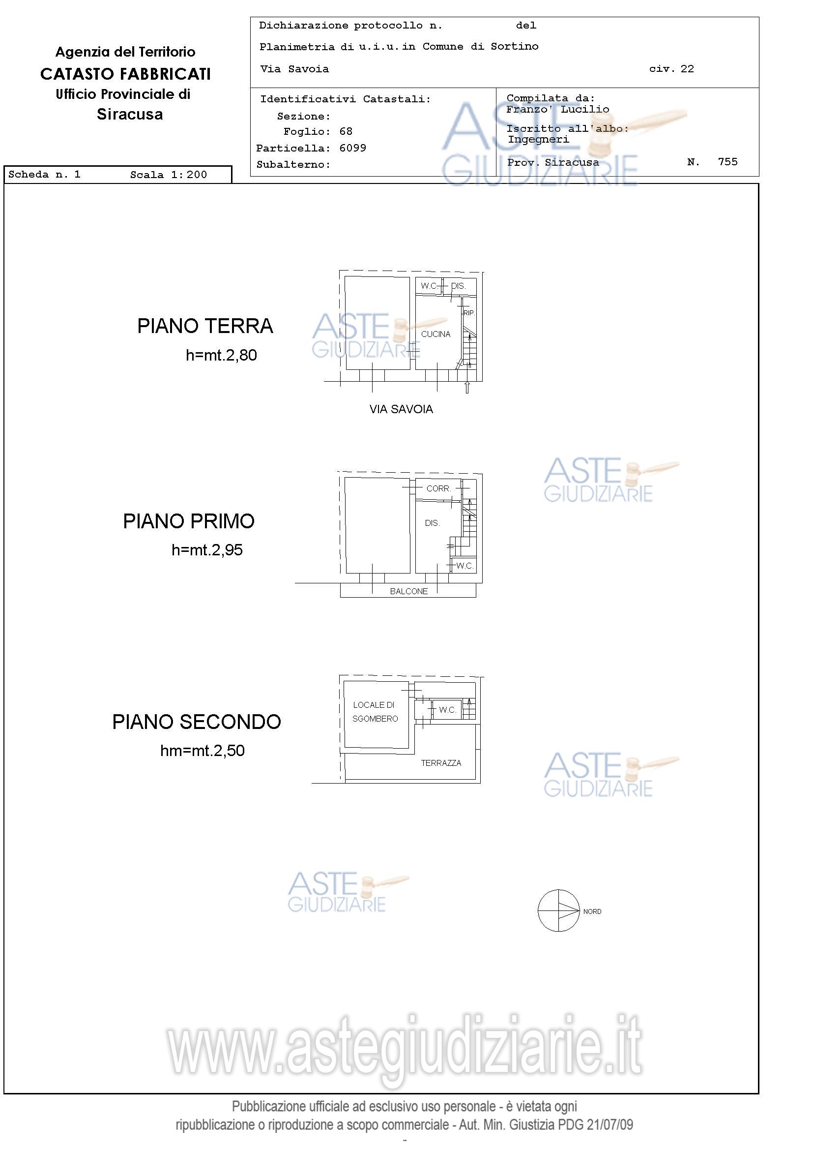 Planimetria del bene