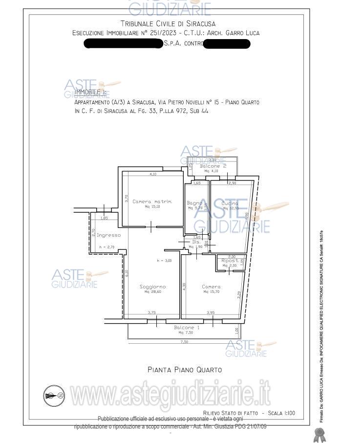 Planimetria del bene