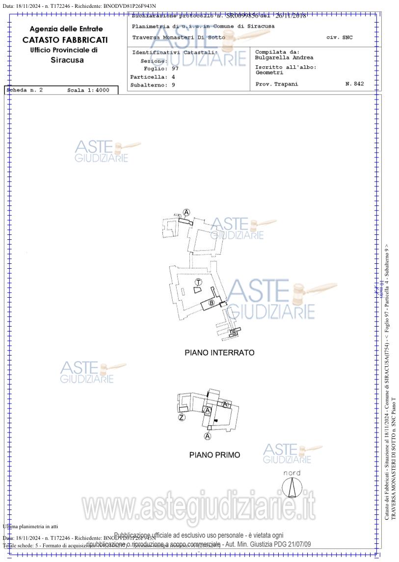 Planimetria del bene