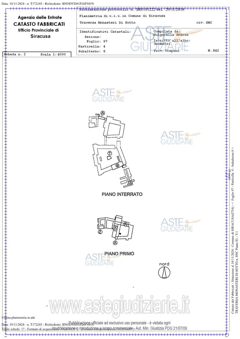 Planimetria del bene