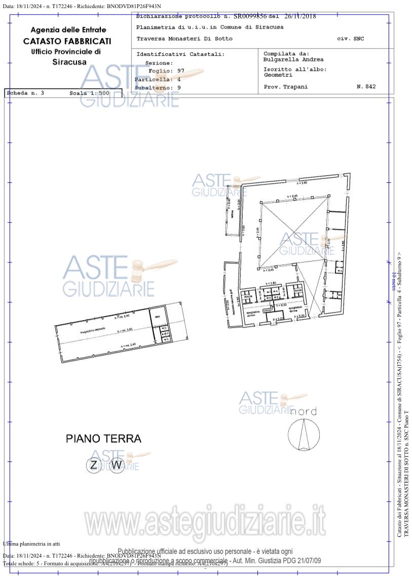 Planimetria del bene
