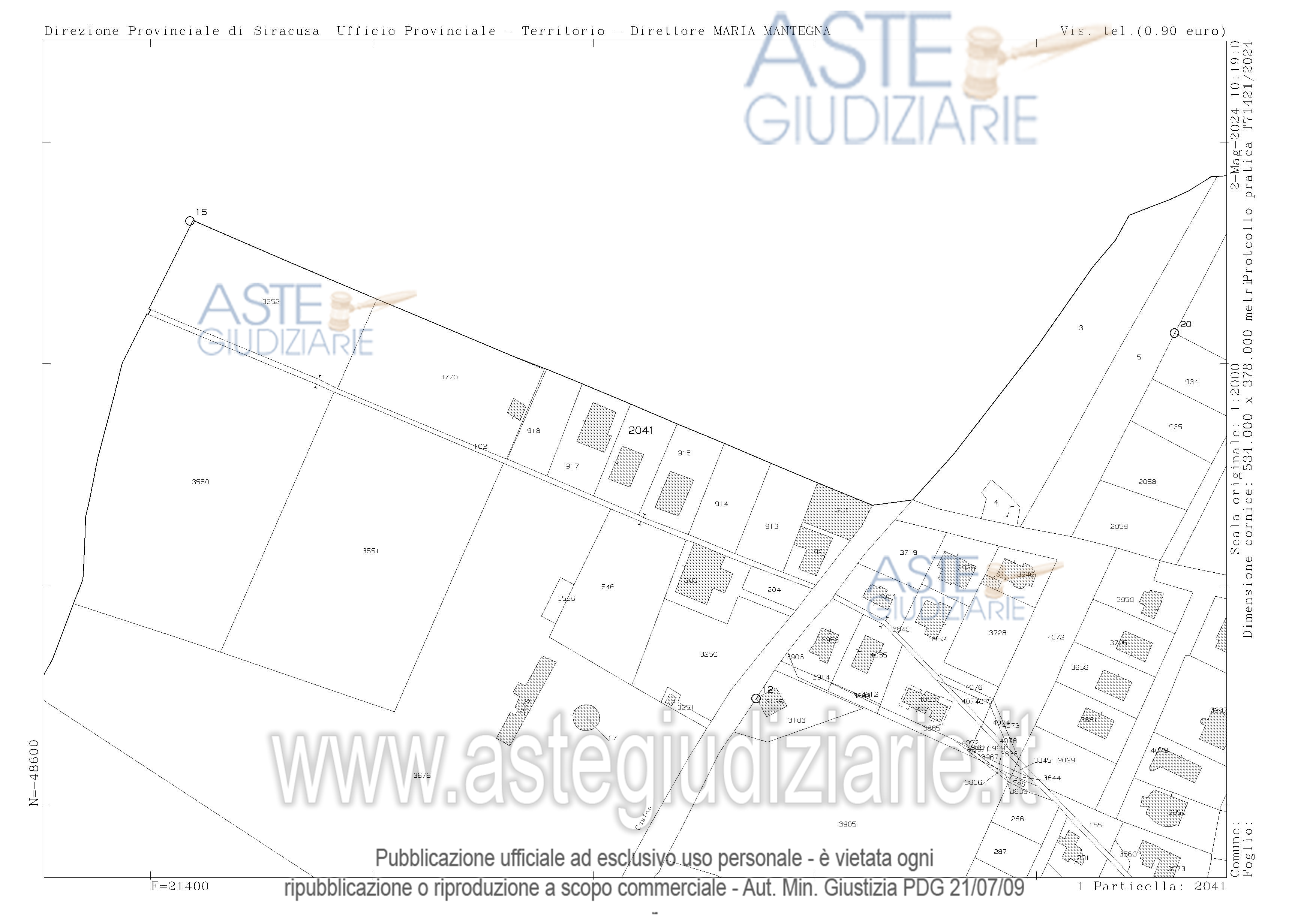 Planimetria del bene