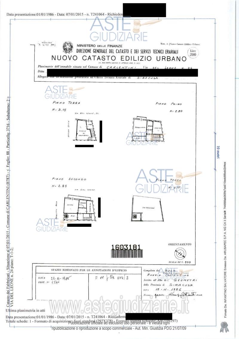 Planimetria del bene