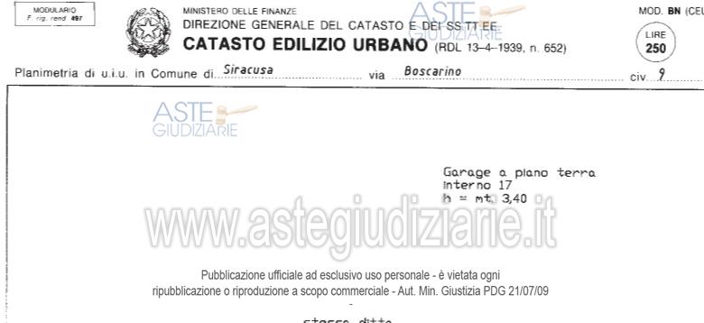 Planimetria del bene