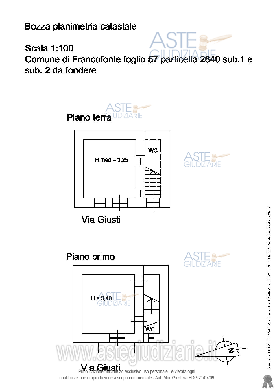 Planimetria del bene