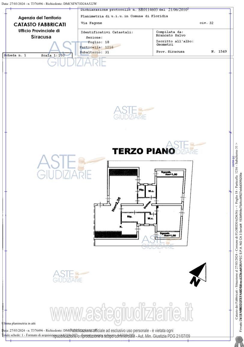 Planimetria del bene