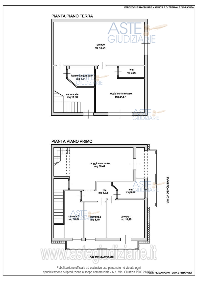 Planimetria del bene