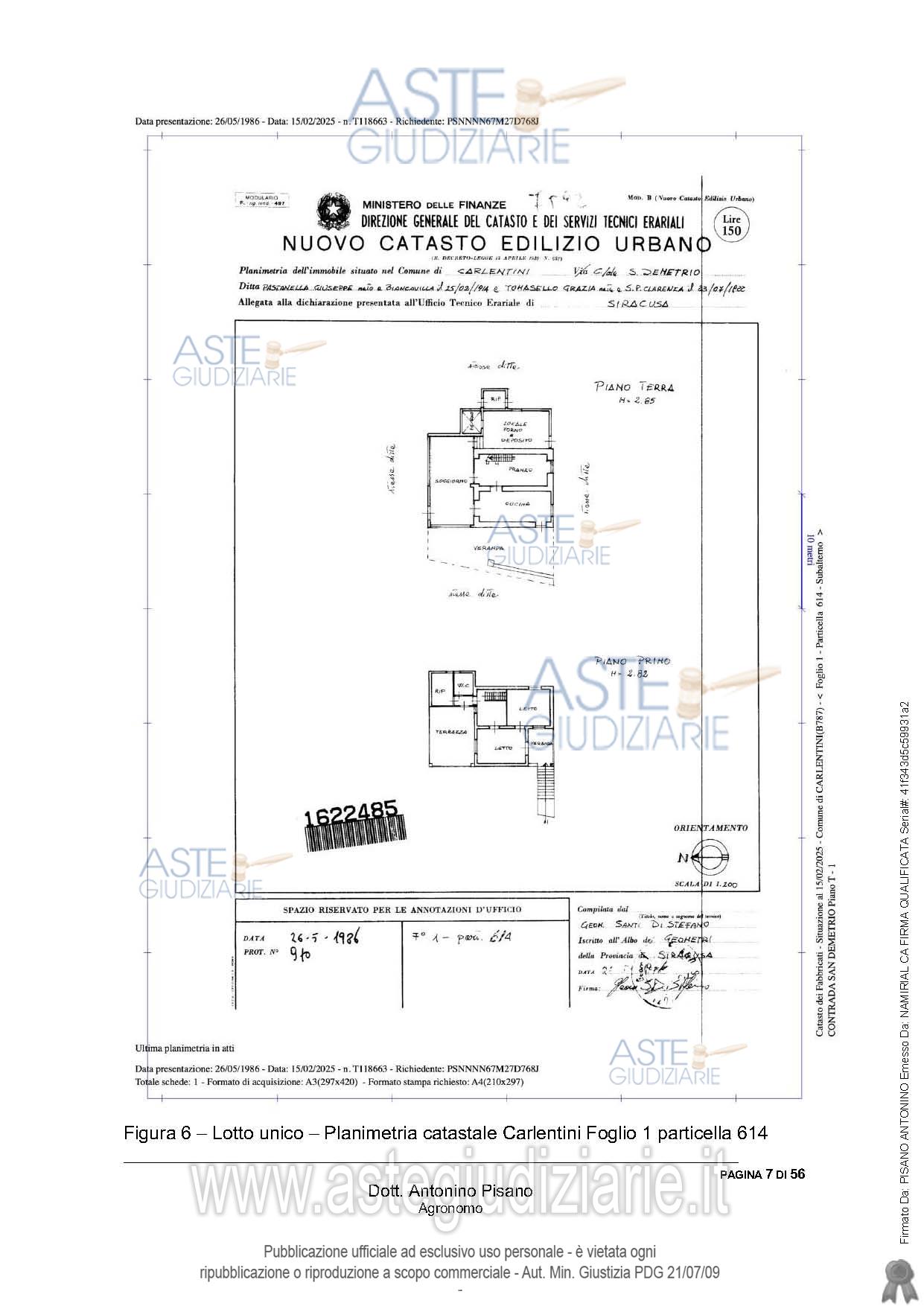 Planimetria del bene