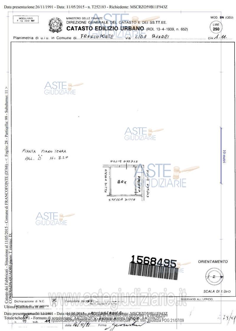 Planimetria del bene
