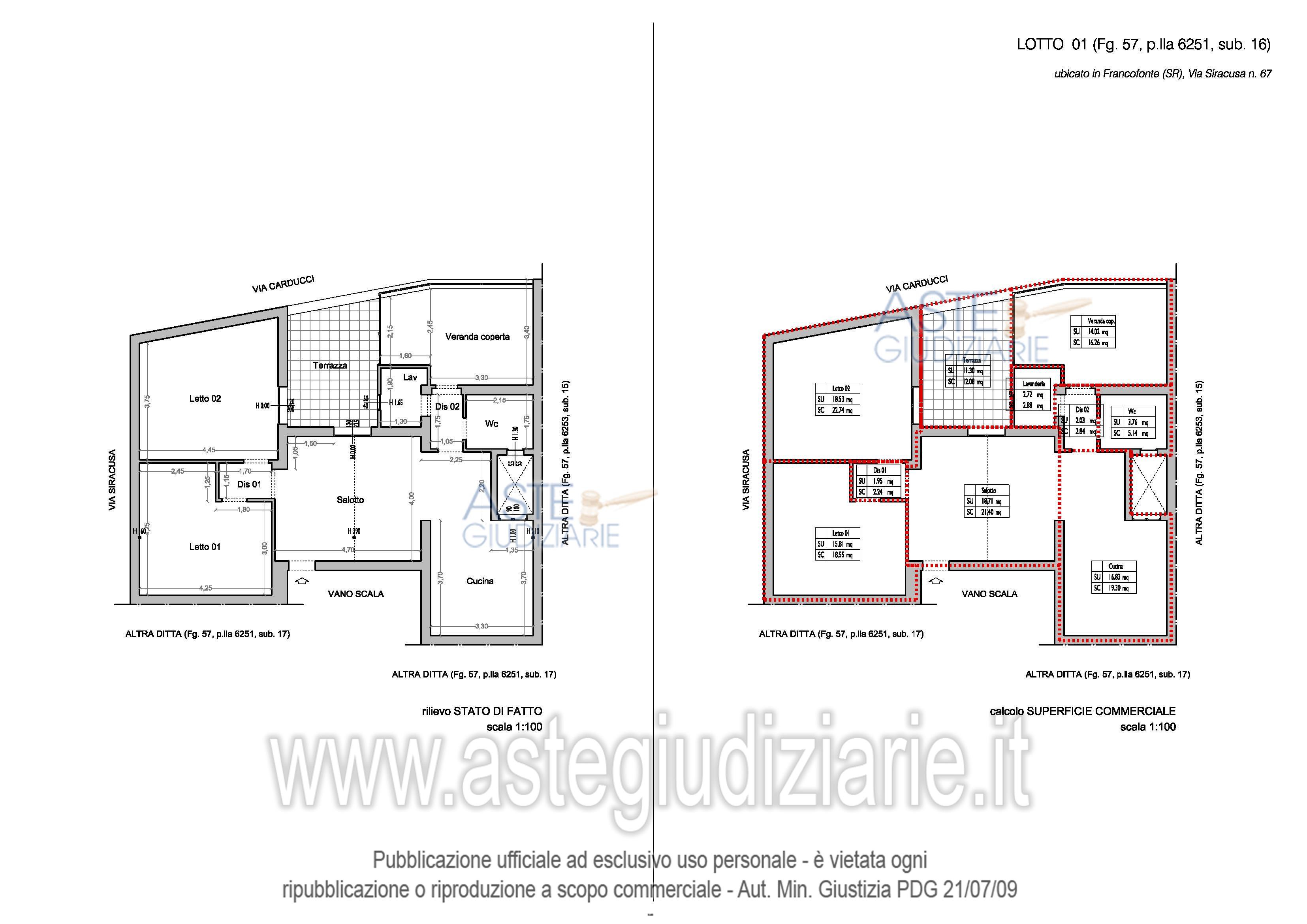 Planimetria del bene