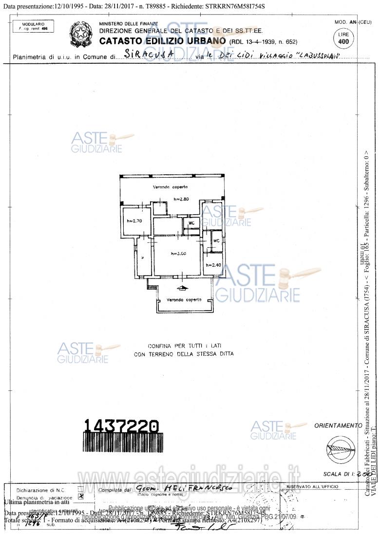 Planimetria del bene