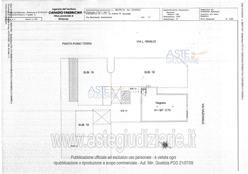 Planimetria del bene