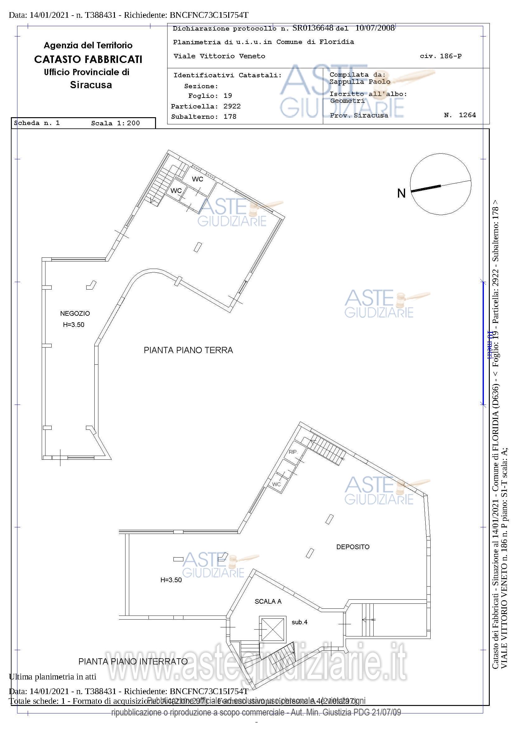 Planimetria del bene