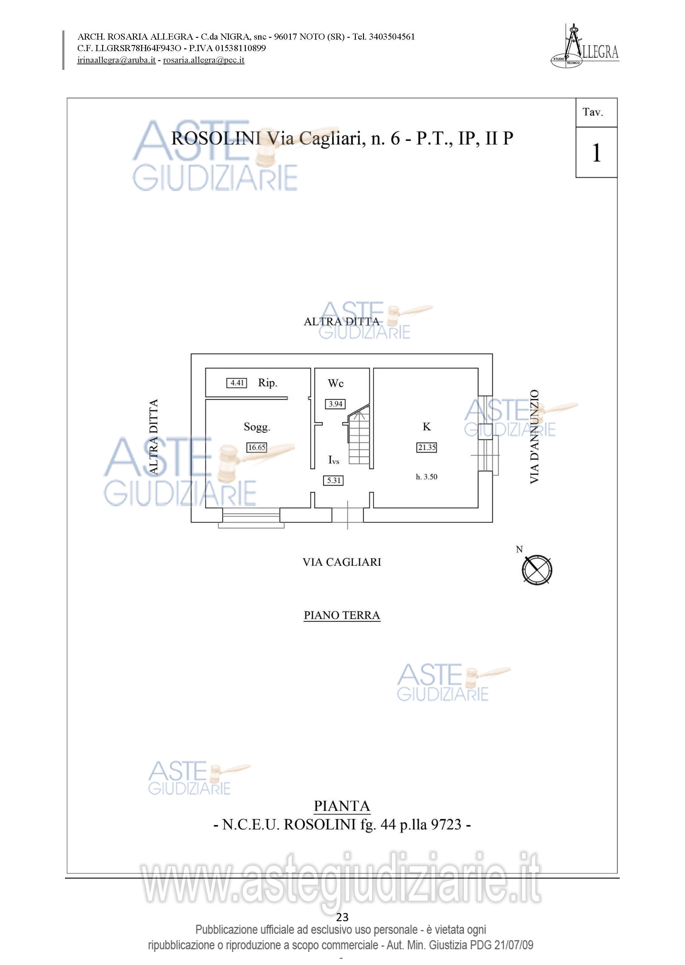 Planimetria del bene