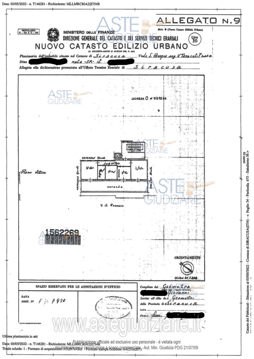 Planimetria del bene