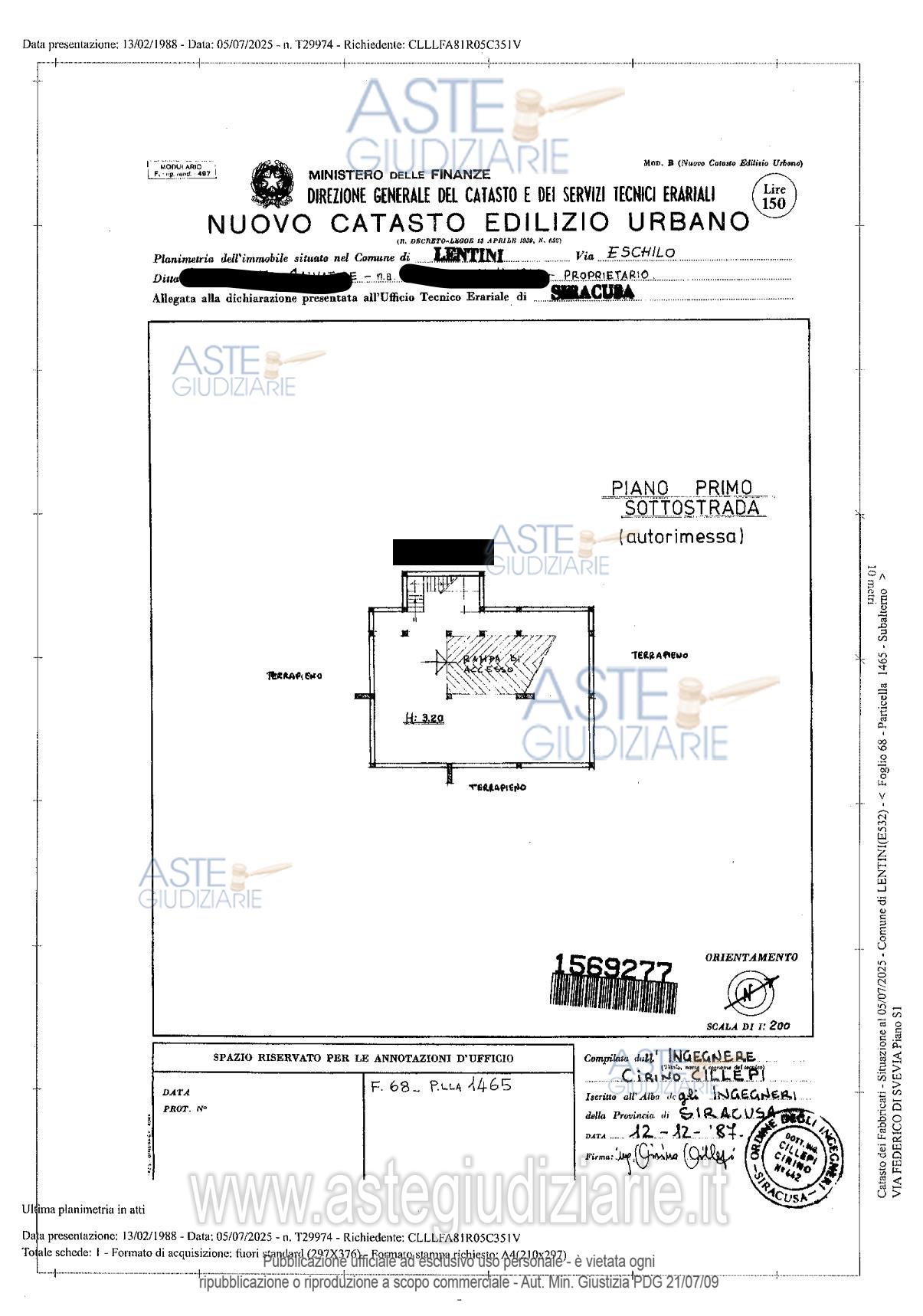 Planimetria del bene