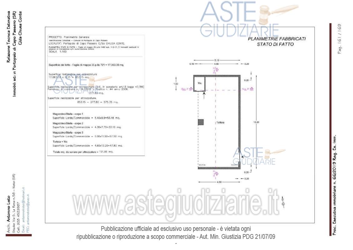 Planimetria del bene