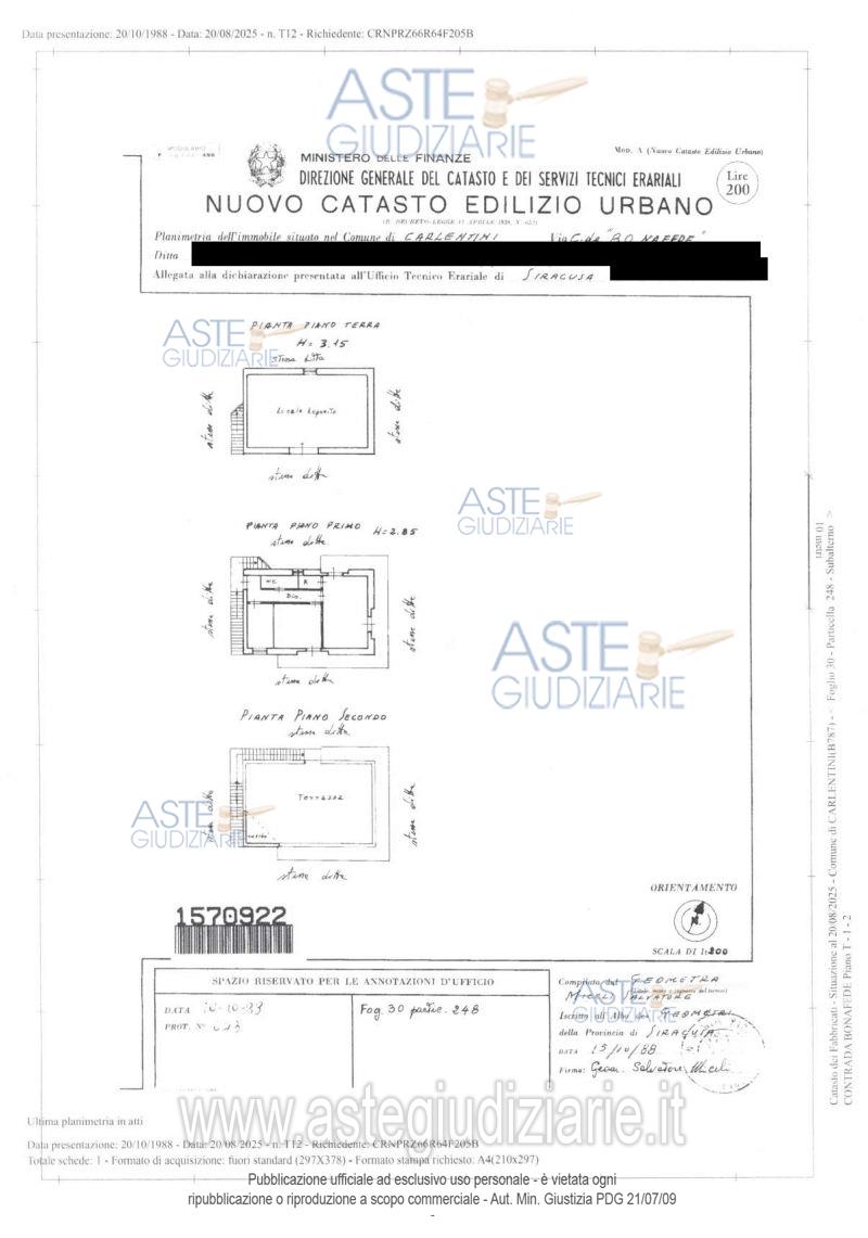 Planimetria del bene