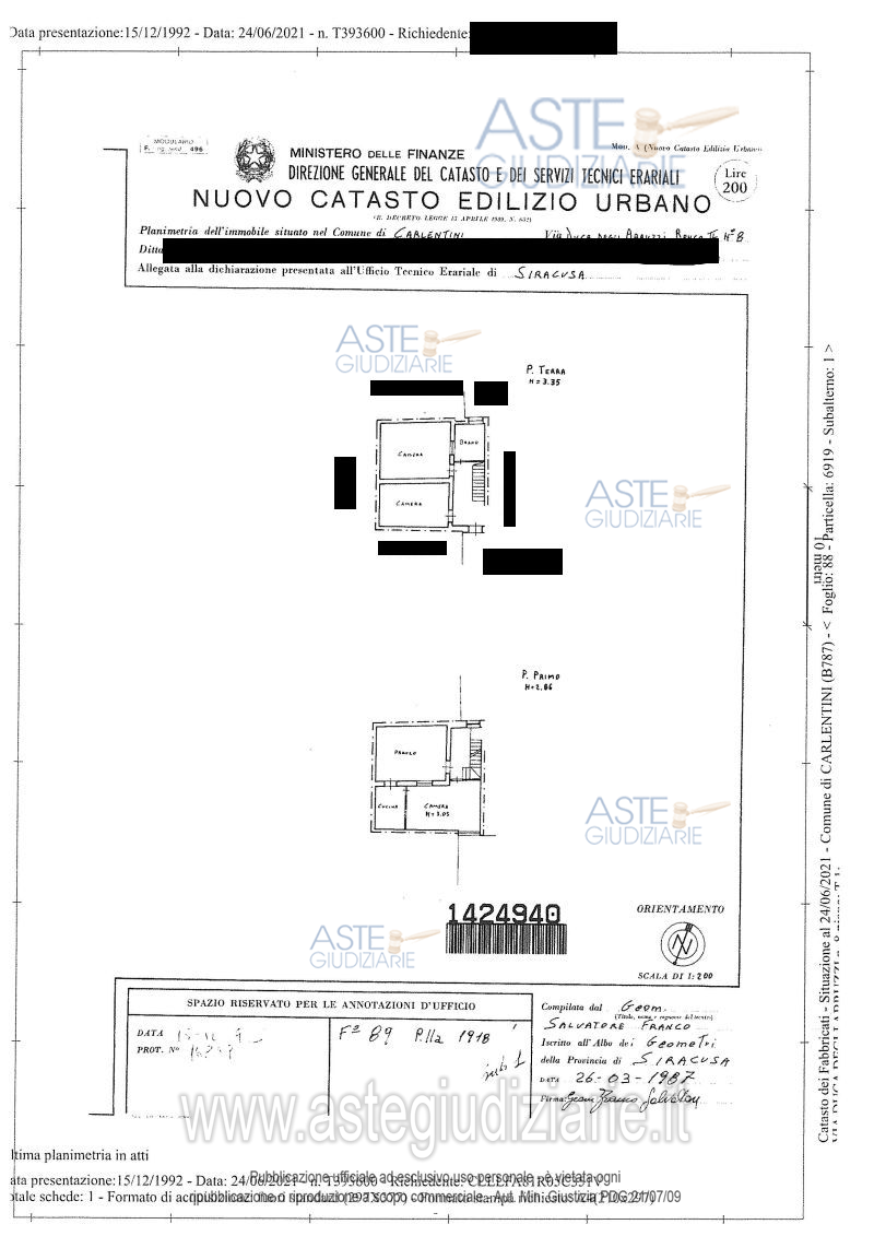 Planimetria del bene
